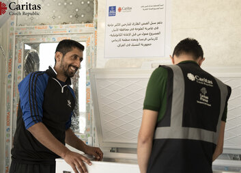 Sarri has established a thriving butchery business and can comfortably support his family thanks to Caritas Czech Republic’s support